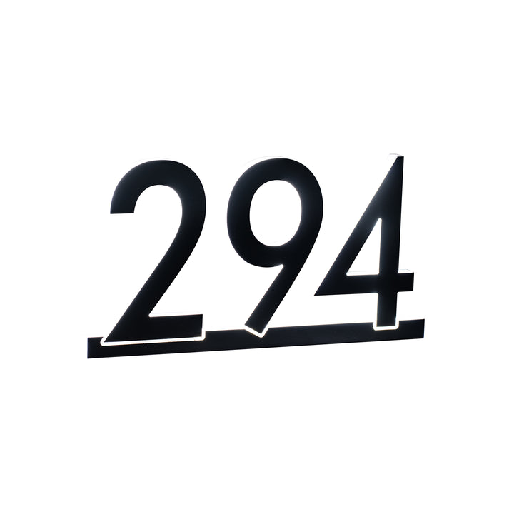 Modern 3D Address Numbers with Backlit Glow
