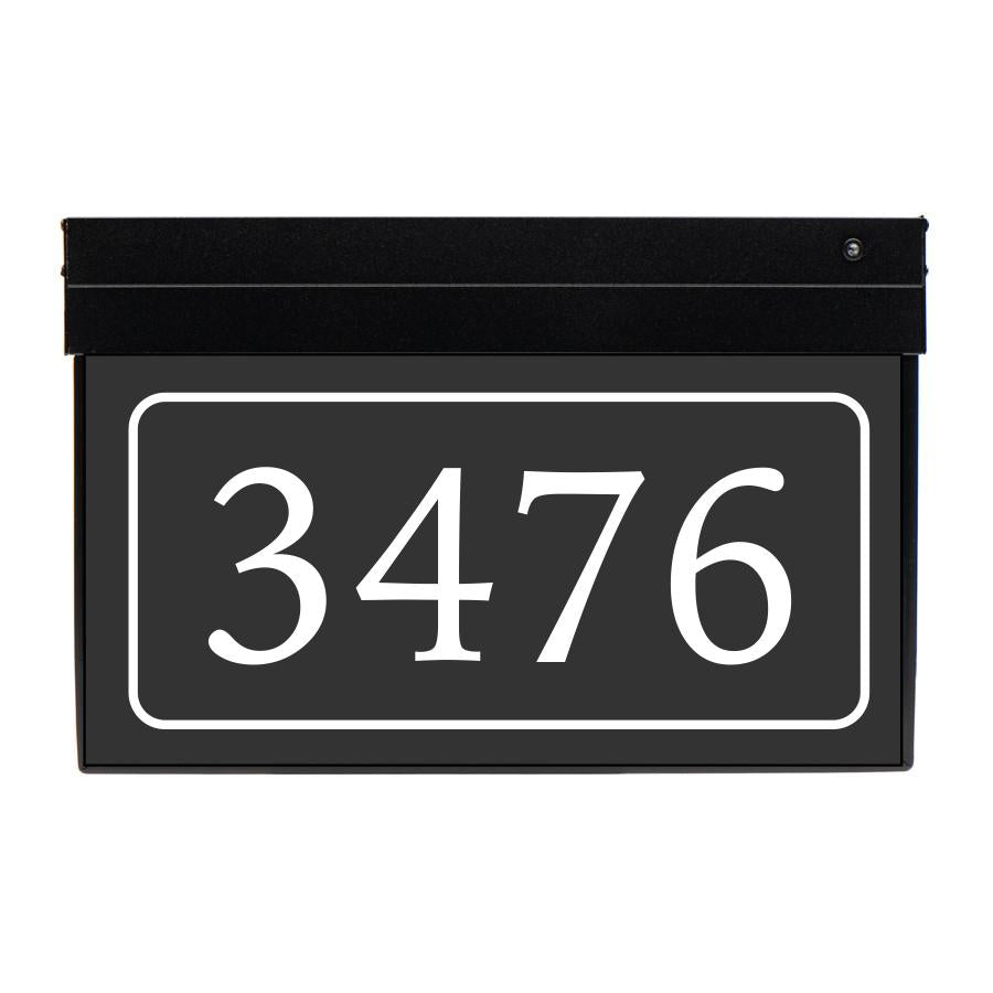 Modern Illuminated Address Sign with Border & Numbers