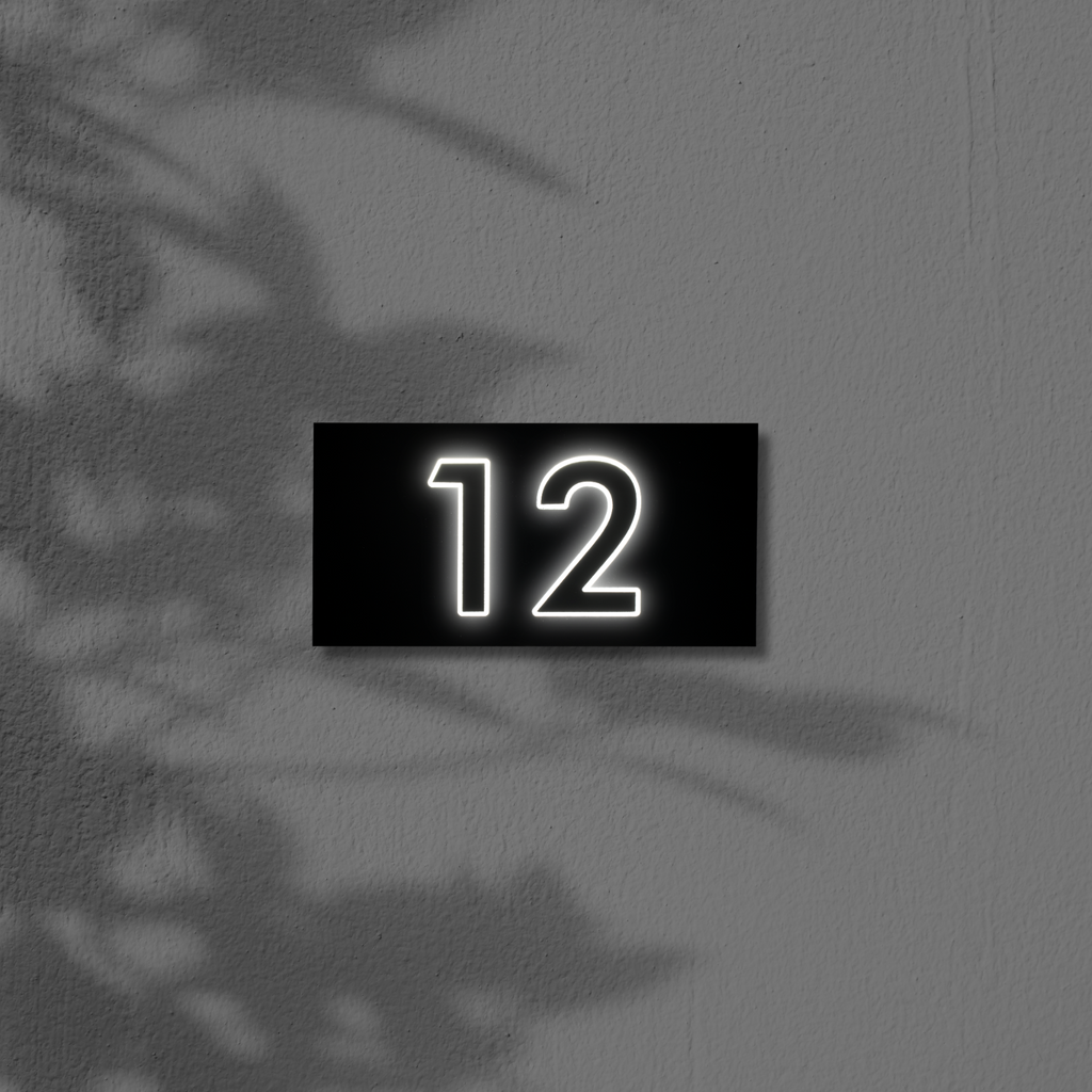 Modern Backlit 3D Address Numbers on Acrylic Plate