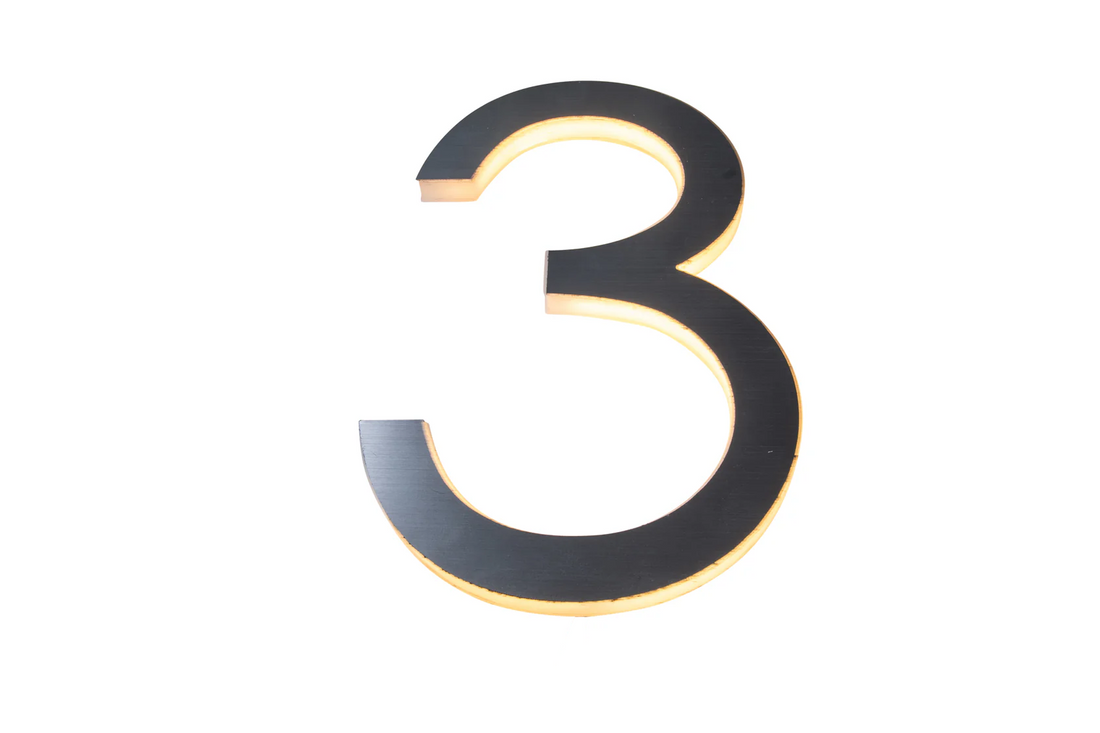 Acrylic Address Numbers with Glowing Edges