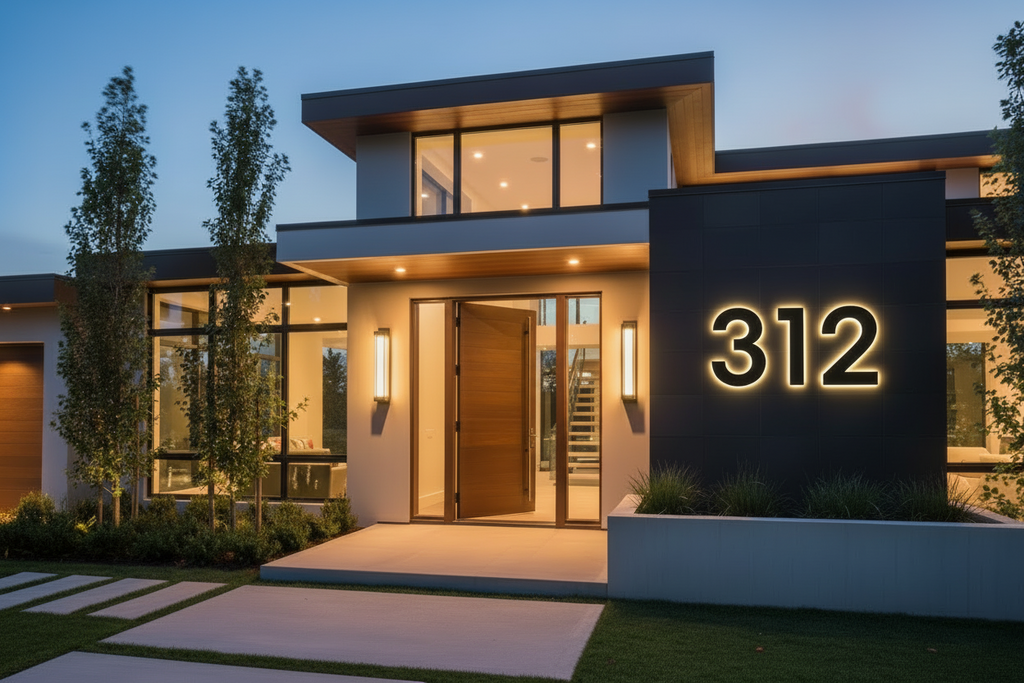 Modern Acrylic 3D Address Numbers with Glowing Edges