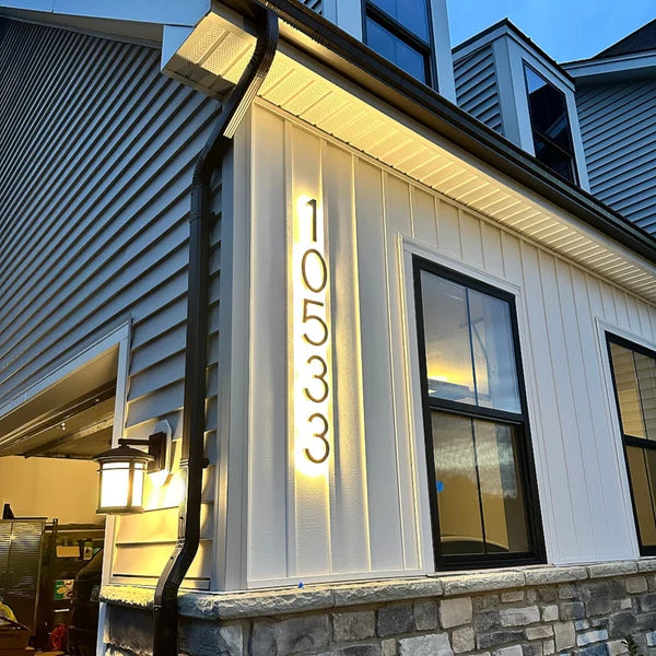 Modern Acrylic 3D Address Numbers with Glowing Edges